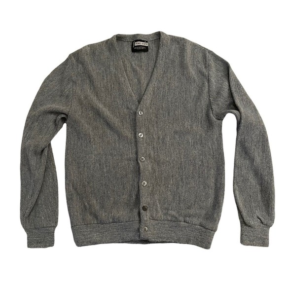 Vintage Classics by Pine State Gray Cardigan Sweater Mens Size Medium - Picture 1 of 3